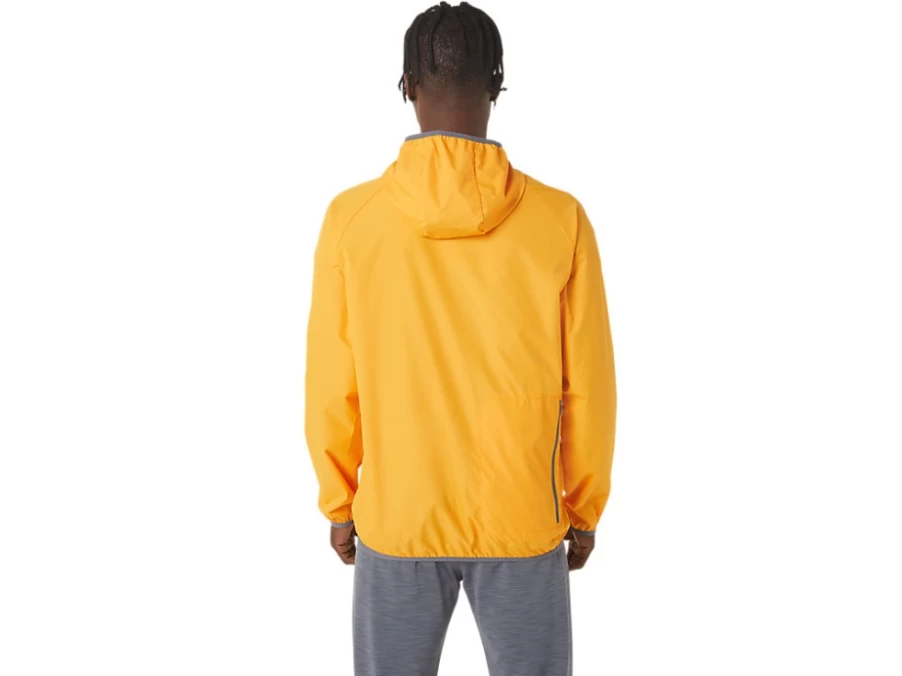 ASICS Men's Amber/Metropolis Packable Jacket - Lightweight Travel Windbreaker
