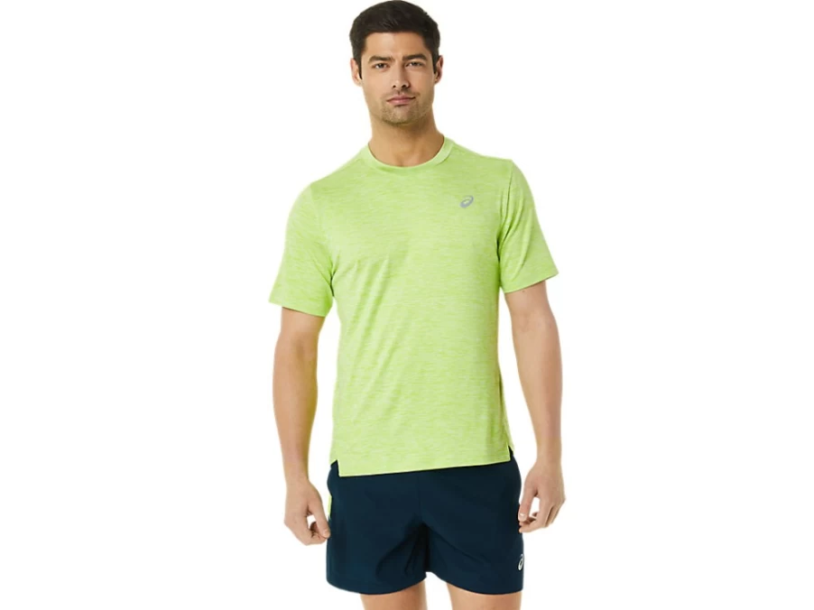 ASICS Men's Performance PR LYTE Short Sleeve T-Shirt in Hazard Green Heather