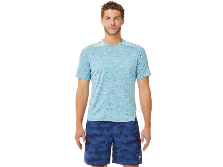 ASICS Men's Performance PR LYTE Short Sleeve Tee in Teal Blue – Lightweight Running Shirt