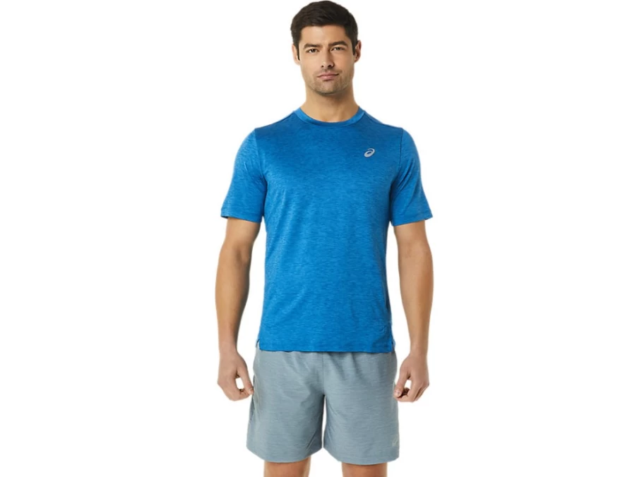 ASICS Men's Performance PR LYTE Short Sleeve Shirt - Lake Drive Heather