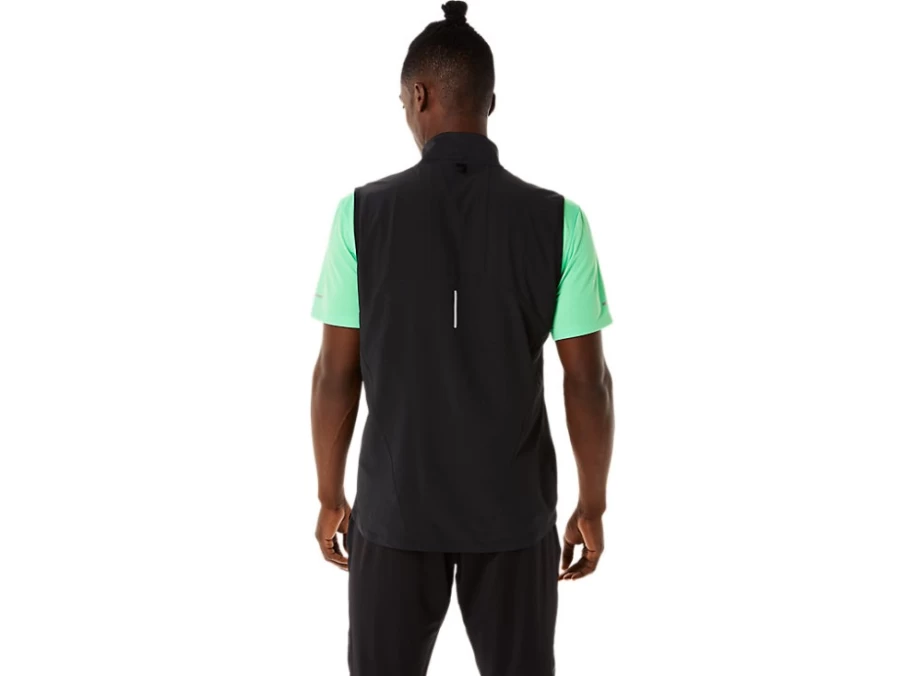 ASICS Men's Lite-Show Vest in Performance Black Heather/P. Black - Lightweight Reflective Running Vest