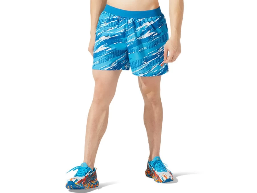 ASICS Men's Reborn Blue Color Injection 5-Inch Shorts