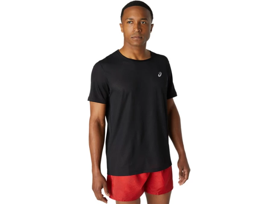 ASICS Men's Performance Black Ventilated Short Sleeve Top