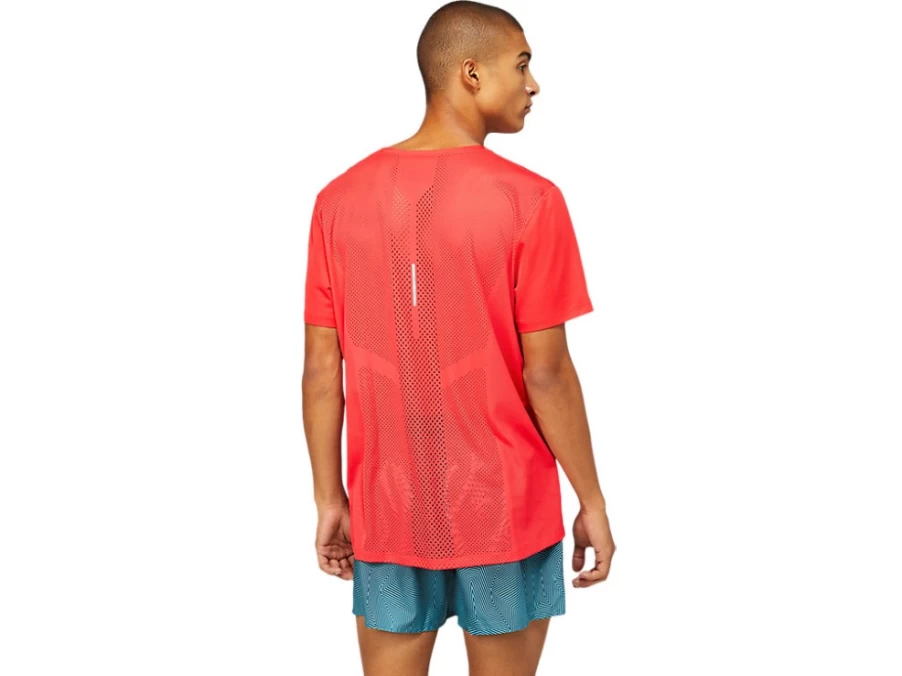 ASICS Men's Electric Red Ventilated Short Sleeve Top