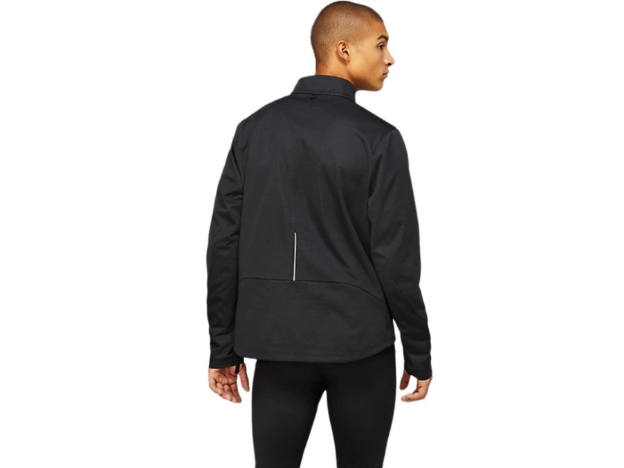 ASICS Men's Lite-Show Winter Jacket in Performance Black - Lightweight Reflective Running Coat