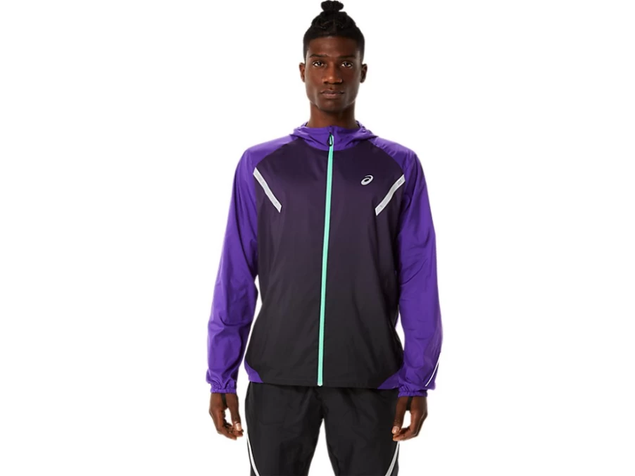 ASICS Men's Lite-Show Jacket in Grape Jam/Performance Black - Lightweight Running Jacket for Men