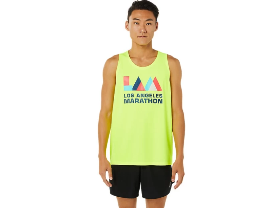ASICS Men's LAM Ready-Set II Singlet in Safety Yellow - High-Performance Athletic Sleeveless Top