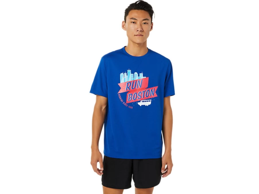 ASICS Men's BOS Ready-Set Short Sleeve II T-Shirt in Asics Blue