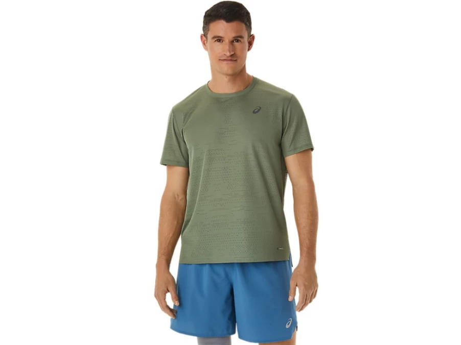 ASICS Men's Lichen Green Ventilate Actibreeze Short Sleeve Top - Breathable Performance Shirt