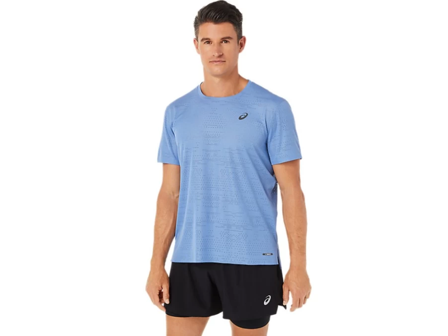 ASICS Men's Ventilate Actibreeze Short Sleeve Top - Blue Harmony Breathable Performance Shirt