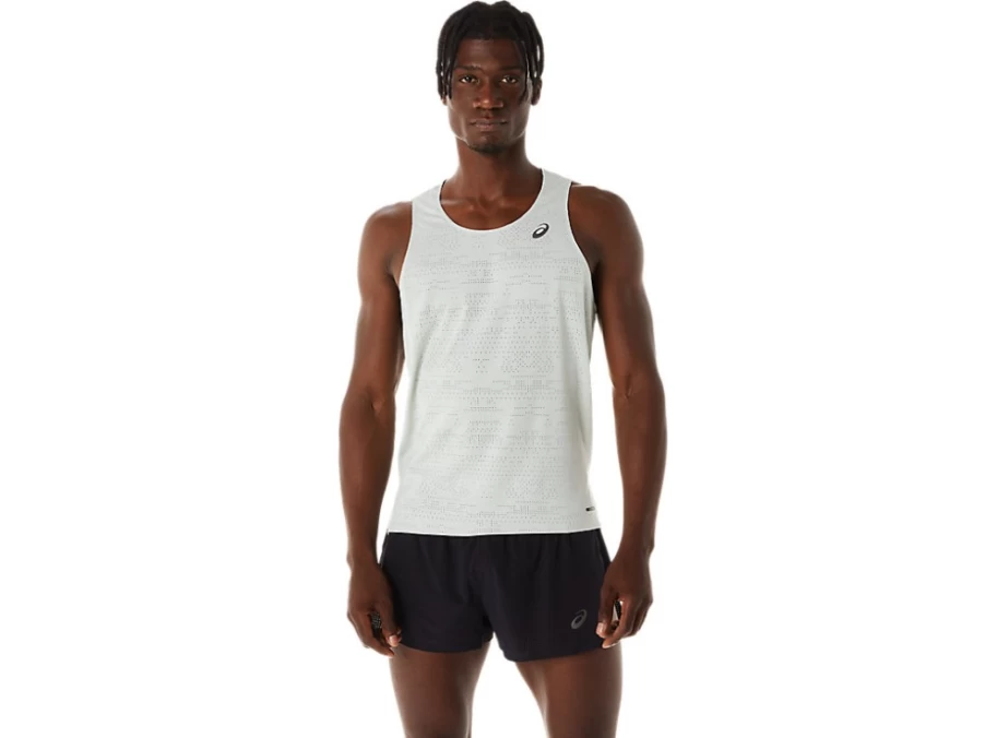 ASICS Men's Light Sage Ventilate Actibreeze Singlet - Breathable Performance Sleeveless Shirt