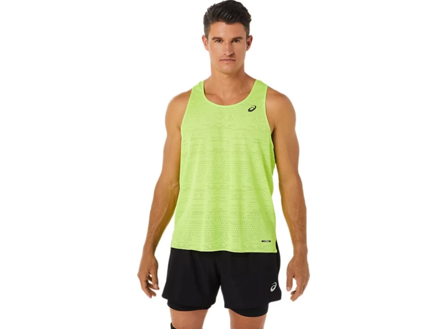 ASICS Men's Hazard Green Ventilate Actibreeze Performance Singlet