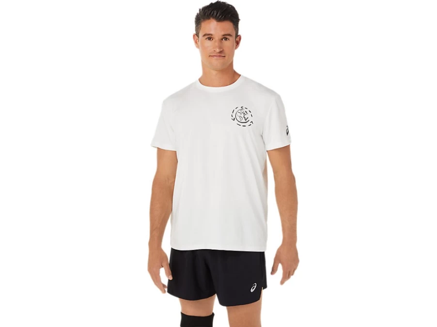ASICS Men's Natural White Ocean Waste Run Top - Sustainable Running Shirt