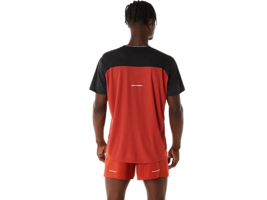 ASICS Men's Race Short Sleeve Running Top - Performance Black/Spice Latte Athletic Shirt
