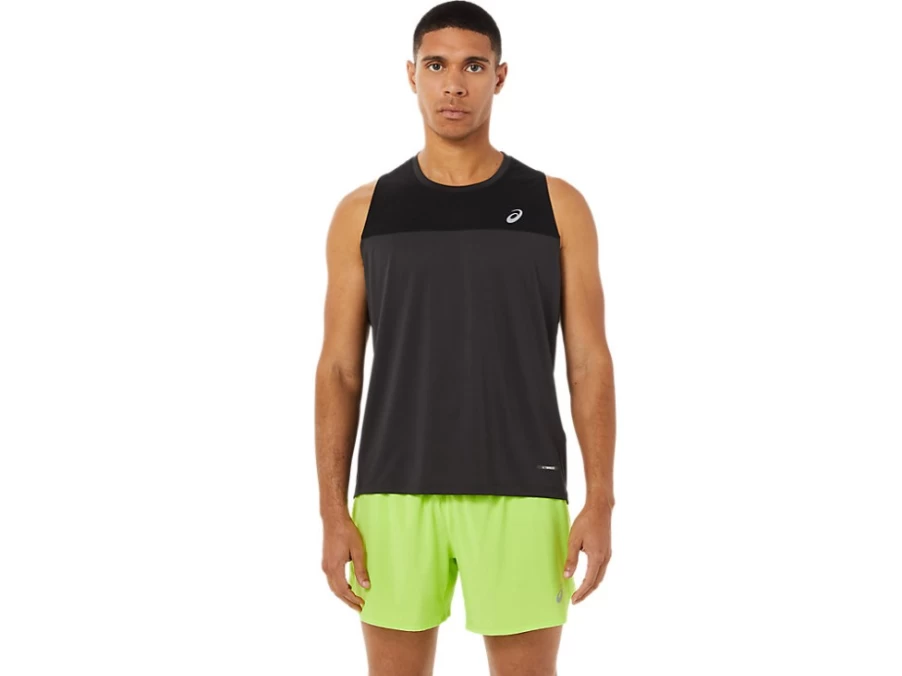 ASICS Men's Race Singlet - Performance Black/Graphite Grey Running Top