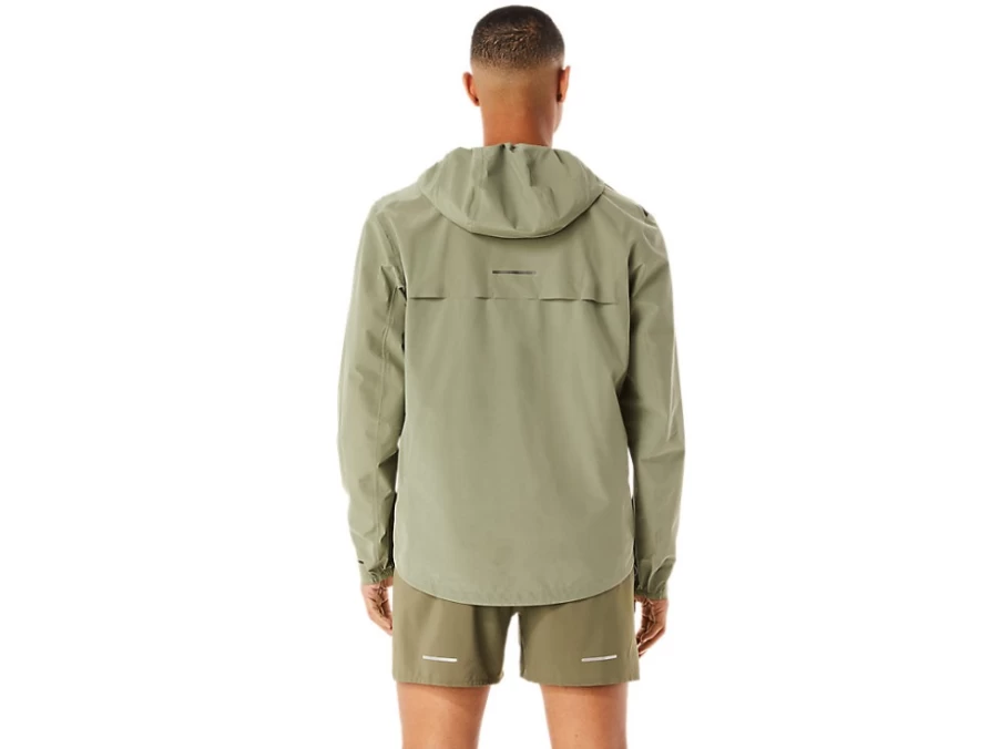 ASICS Men's Accelerate Waterproof 2.0 Jacket - Lichen Green, Lightweight Raincoat for Outdoor Running & Hiking