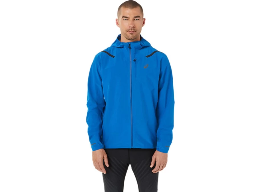 ASICS Men's Accelerate Waterproof 2.0 Jacket - Lake Drive Color, Lightweight Raincoat for Outdoor Running