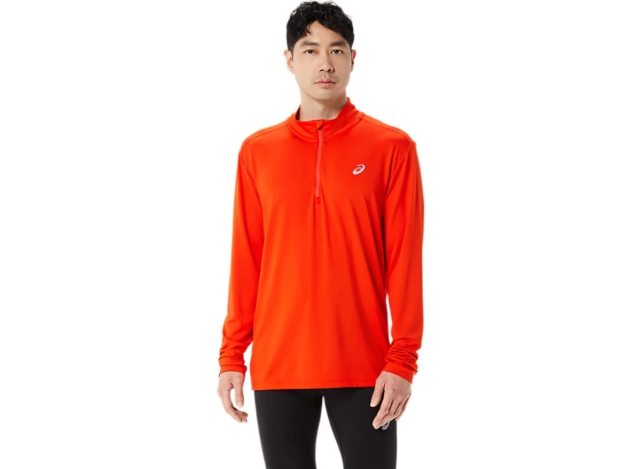 ASICS Men's Cherry Tomato Ready-Set Half Zip Pullover