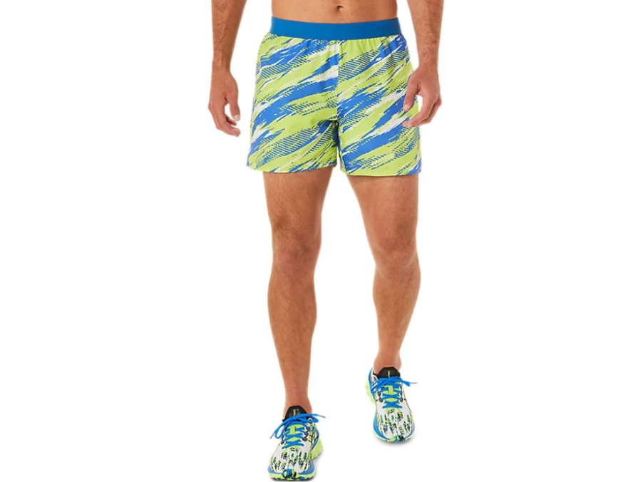 ASICS Men's Hazard Green Color Injection Shorts Running Athletic Shorts
