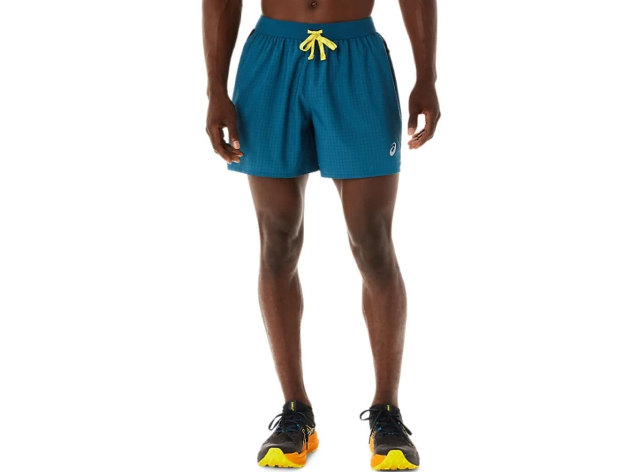 ASICS Men's FujiTrail Logo Short Sleeve Shirt - Ink Teal/Golden Yellow - Trail Running Tee