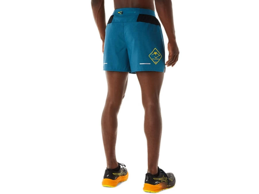 ASICS Men's FujiTrail Logo Short Sleeve Shirt - Ink Teal/Golden Yellow - Trail Running Tee