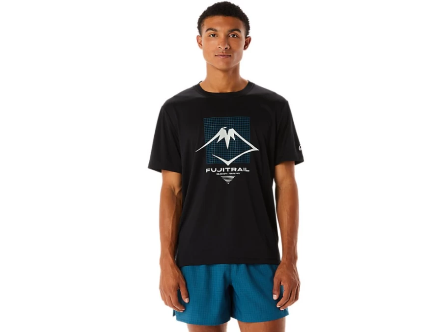 ASICS Men's FujiTrail Logo Short Sleeve Top - Performance Black Running Shirt