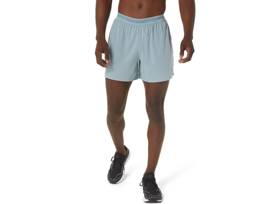 ASICS Men's Light Steel 5-Inch Ventilated Running Shorts