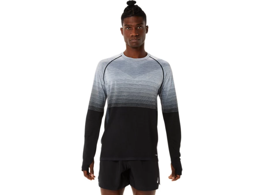 ASICS Men's Performance Black/Carrier Grey Seamless Long Sleeve Top