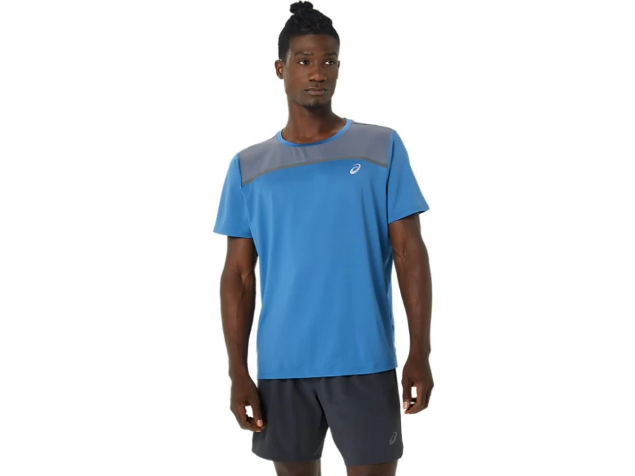 ASICS Men's PR Lyte Short Sleeve Shirt - Azure/Metropolis Running Top