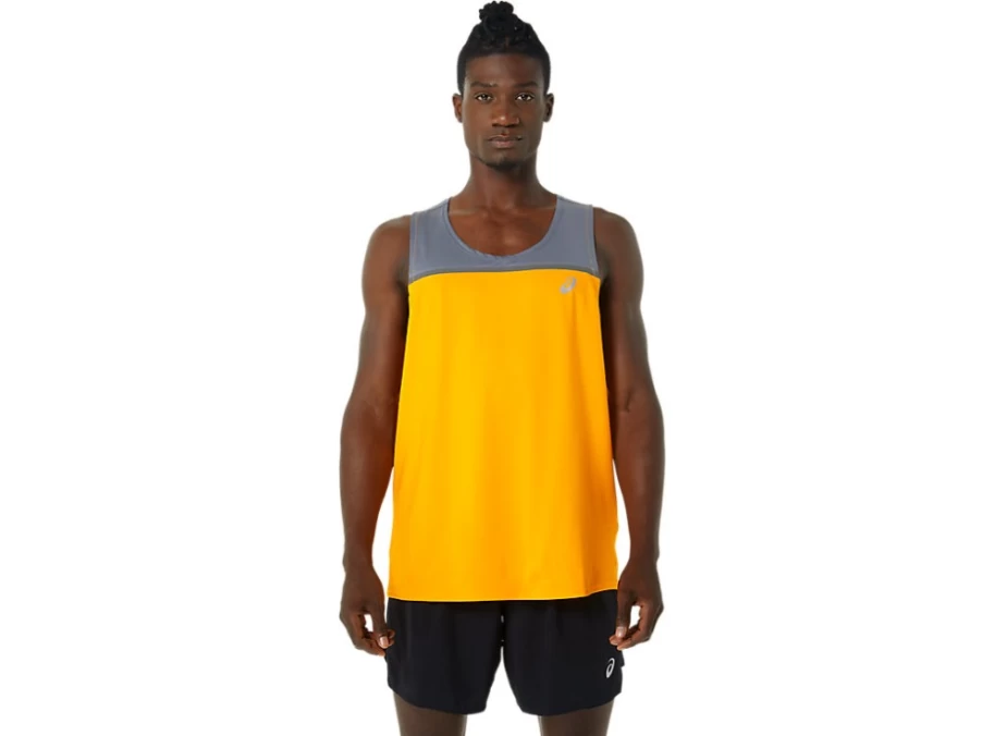 ASICS Men's PR Lyte Singlet - Amber/Metropolis Running Top for Men