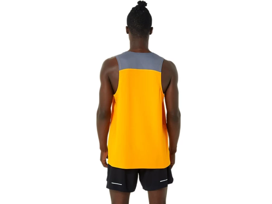 ASICS Men's PR Lyte Singlet - Amber/Metropolis Running Top for Men