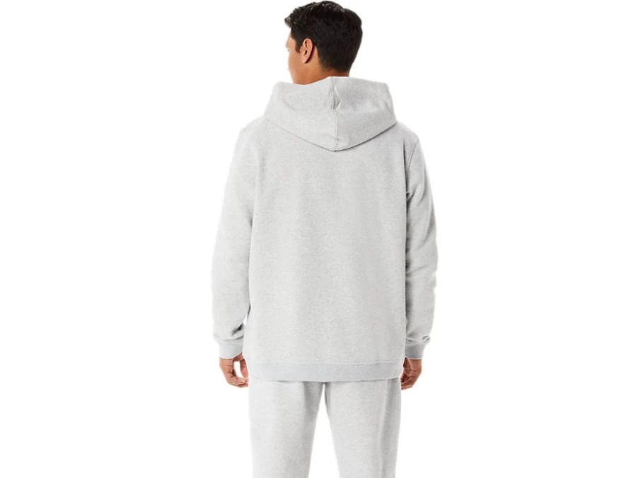 ASICS Men's Light Grey Heather Fleece Hoodie - M Sunday WCH Pullover Sweatshirt