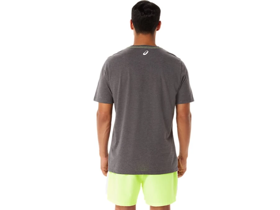ASICS Men's M Graphic Short Sleeve T-Shirt in Dark Grey Heather