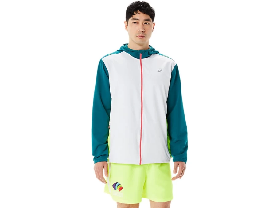 ASICS Men's M Ready-Set Color Block Jacket - Multi-Color Windbreaker (WCH)