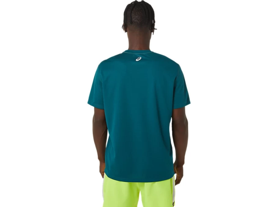 ASICS Men's M READY-SET II Short Sleeve WCH Shirt in Velvet Pine