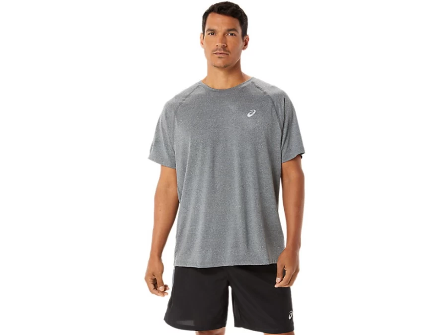 ASICS Men's Ready-Set Lyte Short Sleeve T-Shirt - Dark Grey Heather