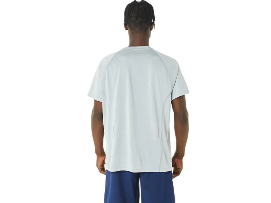 ASICS Men's Ready-Set Lyte Light Grey Heather Short Sleeve Performance T-Shirt