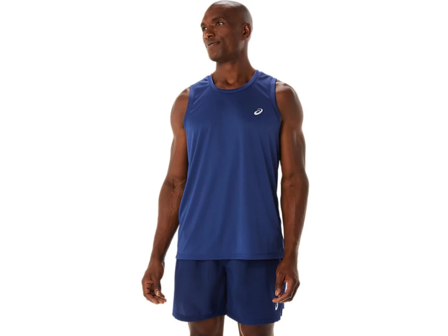 ASICS Men's Ready-Set Lyte Singlet - Indigo Blue Performance Running Top