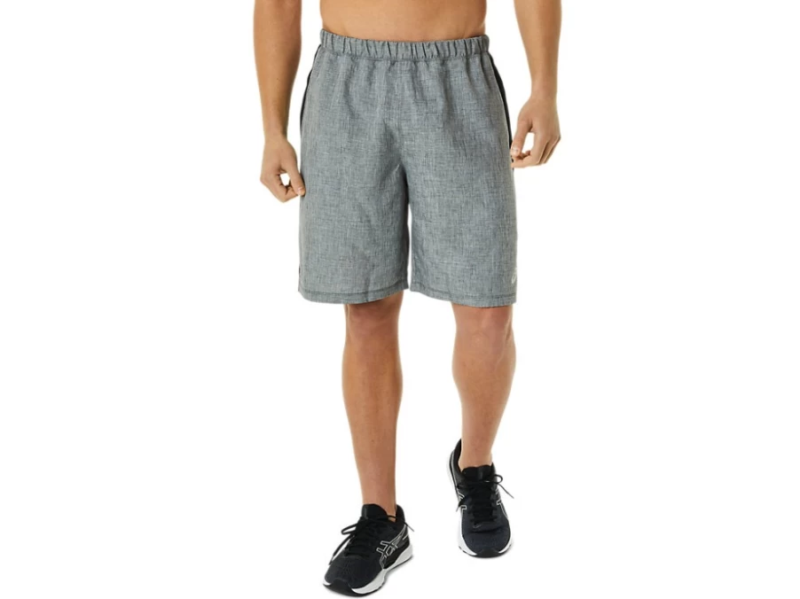 ASICS Men's Ready-Set 9-Inch Shorts - Dark Grey Heather/Performance Black Running Athletic Shorts