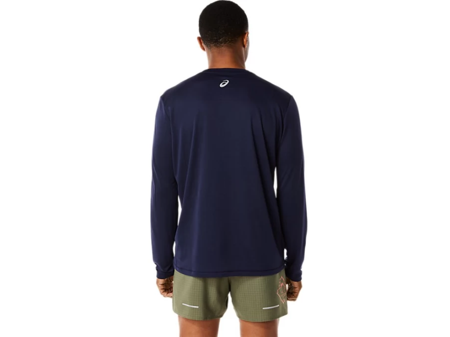 ASICS Men's FujiTrail Midnight Logo Long Sleeve Running Top