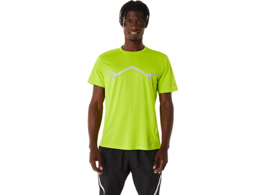 ASICS Men's Lite-Show Short Sleeve Top - Lime Zest Running Shirt for Visibility & Performance
