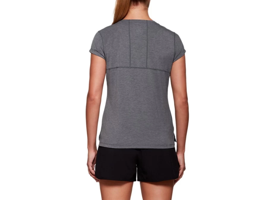ASICS Women's Dorai Dark Grey Heather Short Sleeve Top