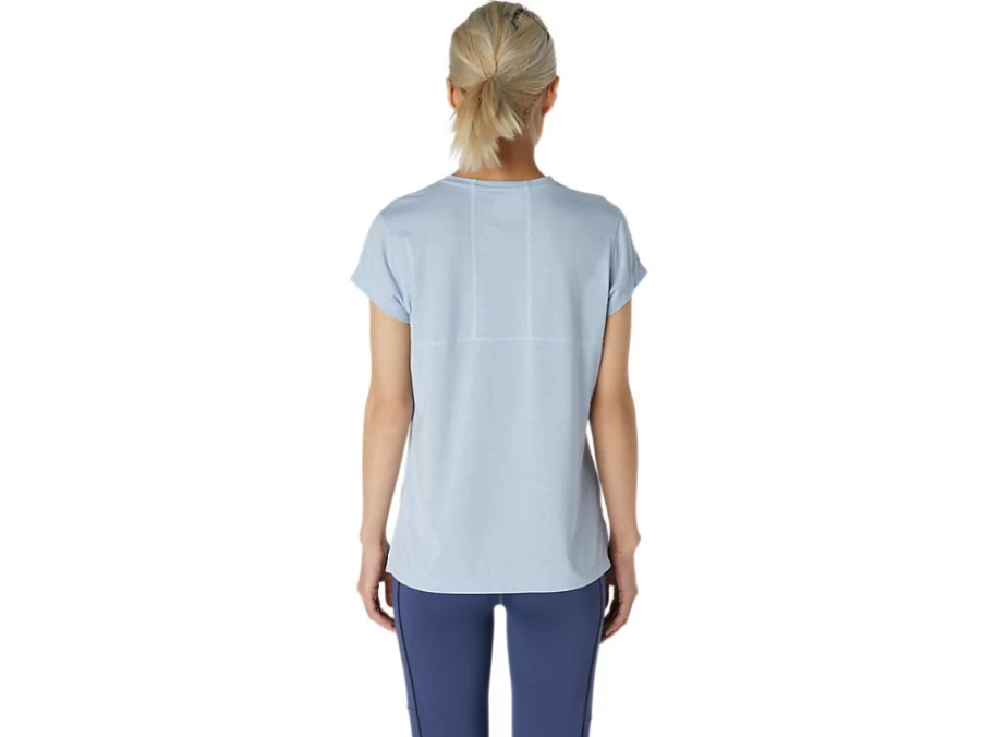 ASICS Women's Dorai Short Sleeve Top in Mist Heather – Lightweight Breathable Tee for Active Lifestyle