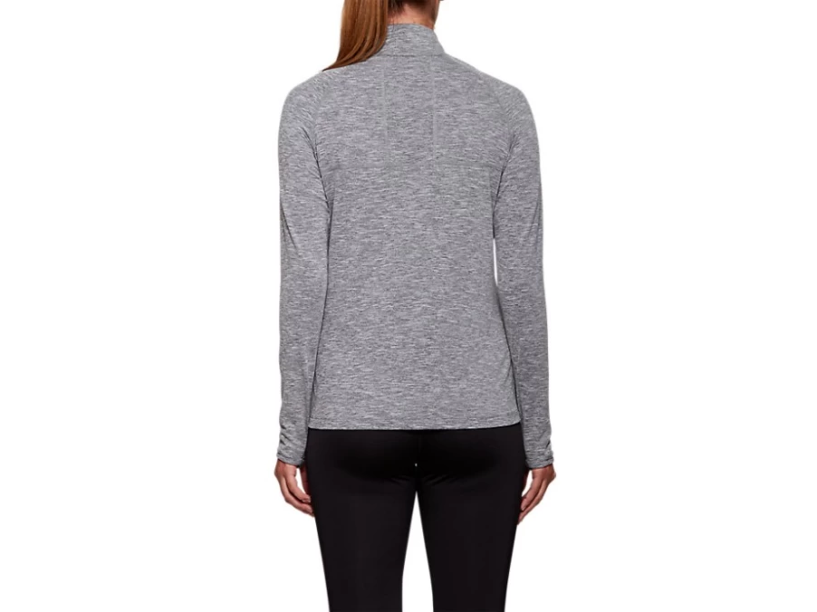 ASICS Women's DORAI Quarter Zip Top - Dark Grey Heather Pullover for Running & Training