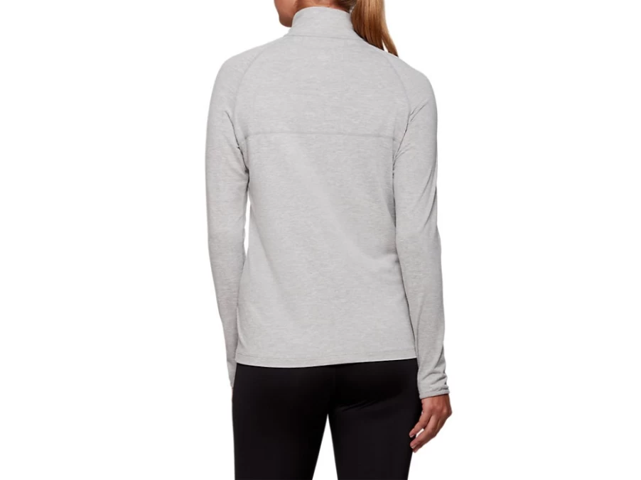 ASICS Women's DORAI Light Grey Heather Quarter Zip Top