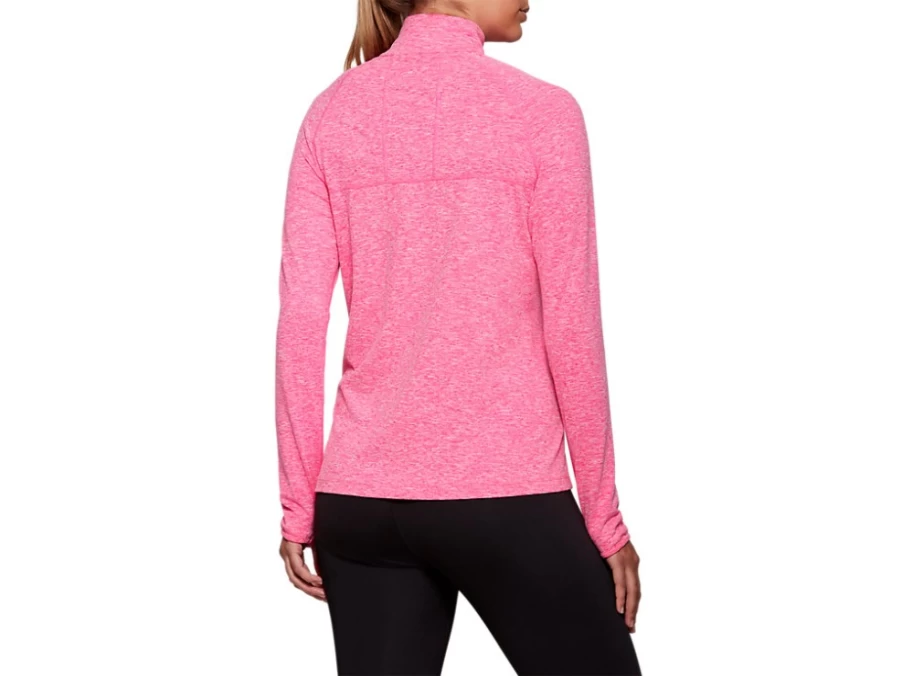 ASICS Women's DORAI Quarter Zip Top - Pink Glo Heather Athletic Pullover