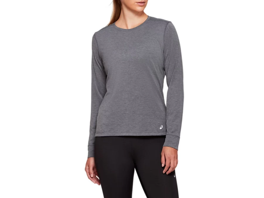 ASICS Women's Dorai Long Sleeve Top - Dark Grey Heather Athletic Shirt