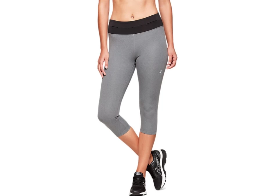 ASICS Women's Dark Grey Heather FIETRO Capri Athletic Pants