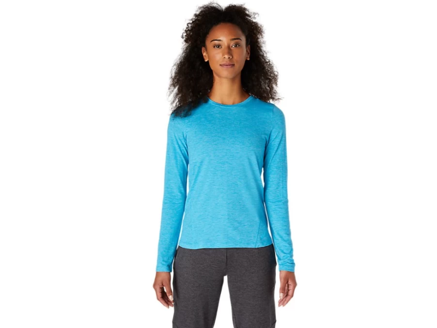 ASICS Women's Digital Aqua Long Sleeve Heather Top