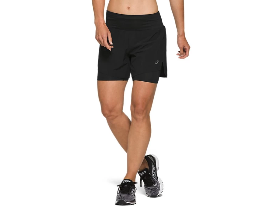 ASICS Women's Performance Black Road 2-N-1 5.5-Inch Running Shorts
